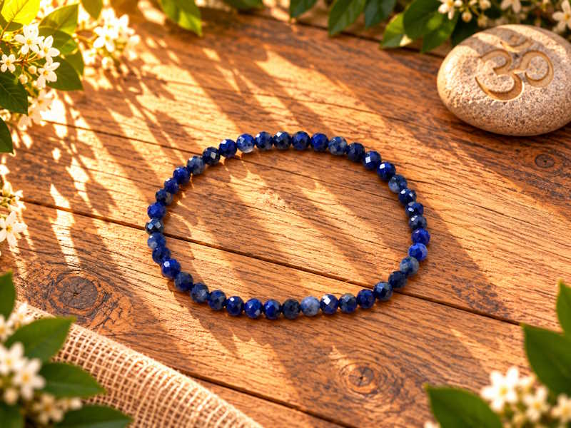 Pulsera Lapislázuli bola facetada